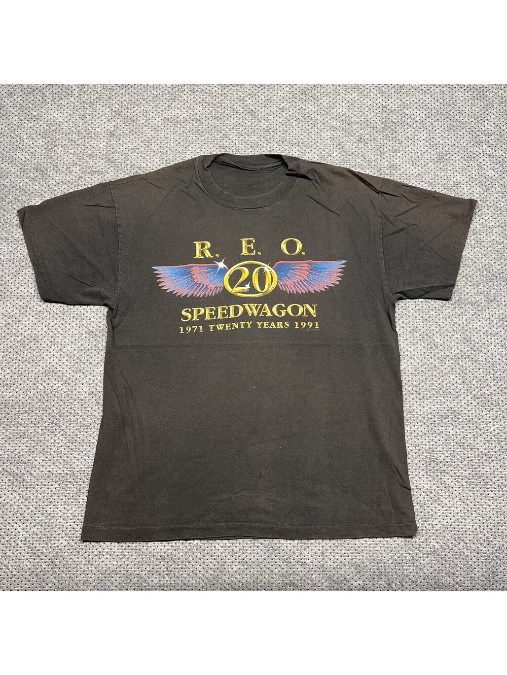 Vintage 1991 REO Speedwagon 20th Anniversary Tour T-Shirt Black Large Winterland